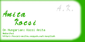 anita kocsi business card